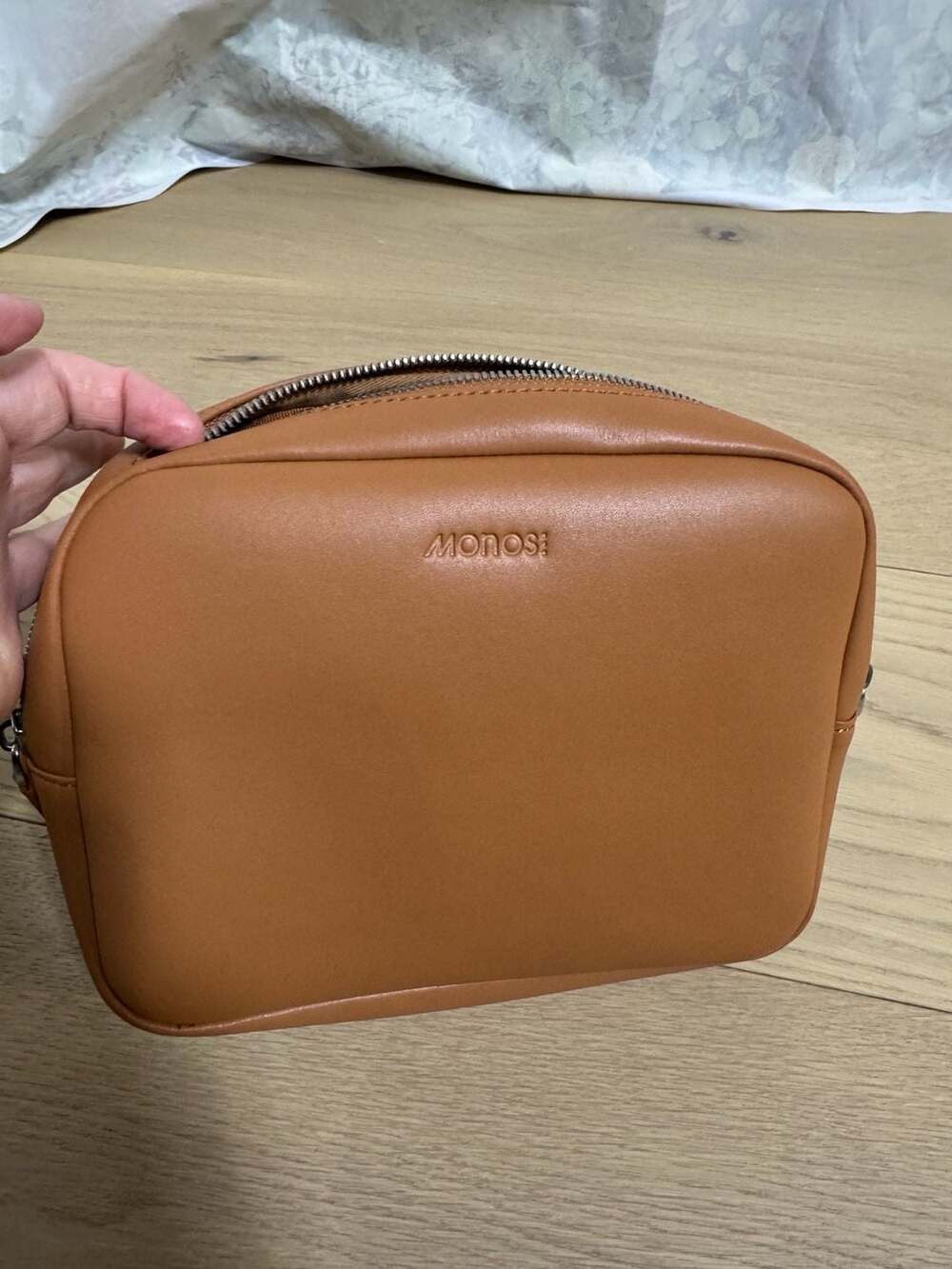 Monos Metro Toiletry Case Vegan Leather Saddle Tan